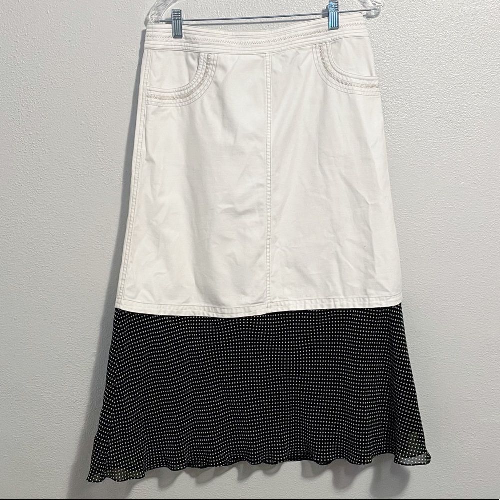 I.E. Relaxed Denim Polkadot Skirt